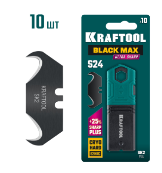 Лезвия крюковидные KRAFTOOL BlackMax-S24, 10 шт 09628-S10. Артикул 09628-S10