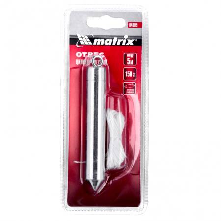 Отвес цилиндрический, 150 г, шнур 5 м Matrix 84885. Артикул 84885