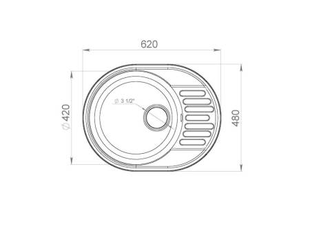Мойка кухонная кварцевая LEX Orta 620 Sand RULE000029. Артикул RULE000029