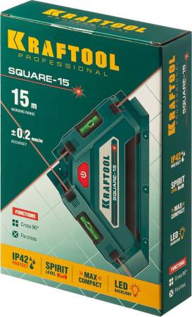 Лазерный угольник для кафеля KRAFTOOL SQUARE-15 34705. Артикул 34705