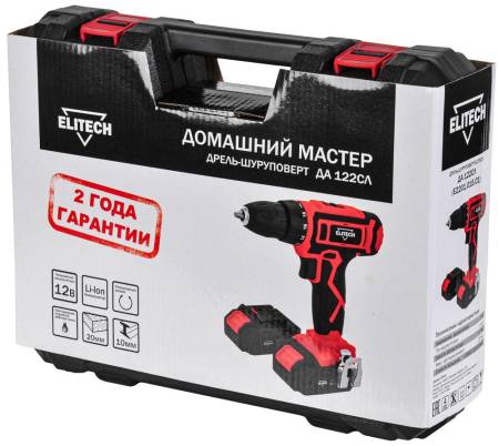 Дрель аккумуляторная ELITECH ДМ ДА 122СЛ (E2201.015.01) 202413. Артикул 202413