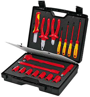 Чемодан инструментальный компактный VDE, 17 пр. KNIPEX KN-989911. Артикул KN-989911