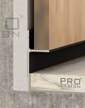 Плинтус теневой алюминиевый скрытого монтажа ProDesign Panel 7208 чёрный pdpbm. Артикул pdpbm