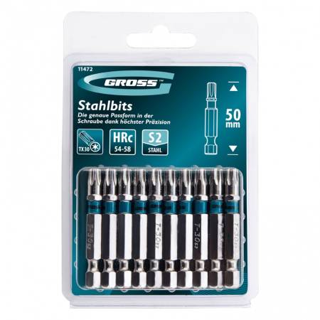 Набор бит Torx30 х 50, сталь S2, 10 шт. Gross 11472. Артикул 11472