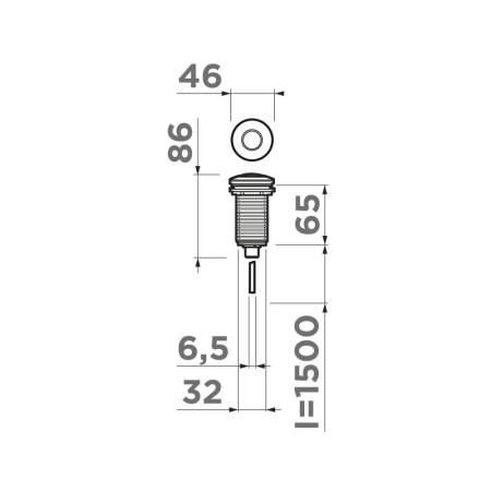 Пневматическая кнопка для измельчителя Omoikiri SW-01-LG 4996042. Артикул 4996042