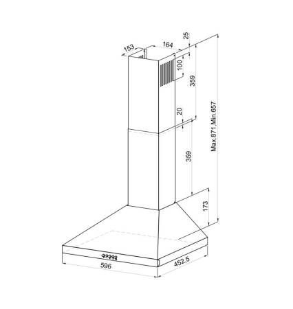 Вытяжка кухонная купольная LEX BRIZ 600 Inox TRFE000030. Артикул TRFE000030