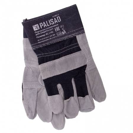 Перчатки спилковые комбинированные, размер XL Palisad 679015. Артикул 679015