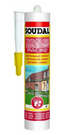 Герметик нейтральный силикон SOUDAL бесцветный 280мл (old.105883) 158939. Артикул 158939
