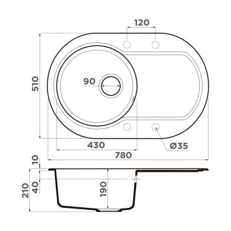 Кухонная мойка Omoikiri Manmaru 78-CA Artgranit/карамель 4993359. Артикул 4993359