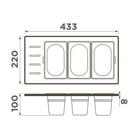 Контейнер Omoikiri DC-02-3-GB 4999079. Артикул 4999079