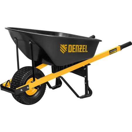 Тачка строительная, усиленная, объем 140 л, 230 кг, колесо 15х6.00-6, Denzel 68999. Артикул 68999