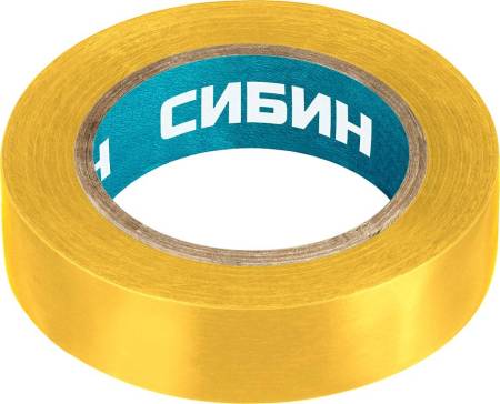 Желтая изолента СИБИН  ПВХ 10м х 15мм 1235-5. Артикул 1235-5