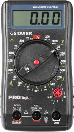 Мультиметр STAYER "PROFESSIONAL" PRO-Digital цифровой 45310. Артикул 45310