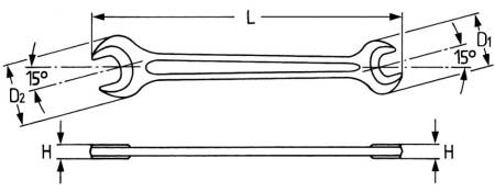 Ключ рожковый, 50 x 55 мм HEYTEC HE-00895505536. Артикул HE-00895505536