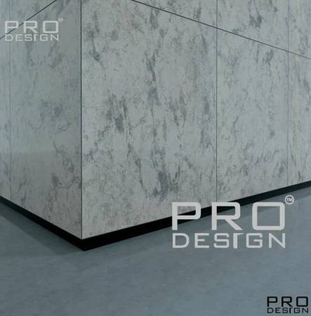 Плинтус теневой алюминиевый скрытого монтажа ProDesign Panel 7208 чёрный pdpbm. Артикул pdpbm