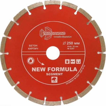Диск алмазный отрезной TRIO-DIAMOND (Трио-Диамонд) 250*32/25,4 Сегментный S207. Артикул S207
