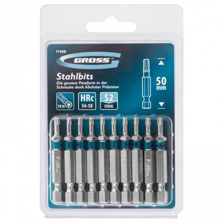 Набор бит Torx10 х 50, сталь S2, 10 шт. Gross 11468. Артикул 11468