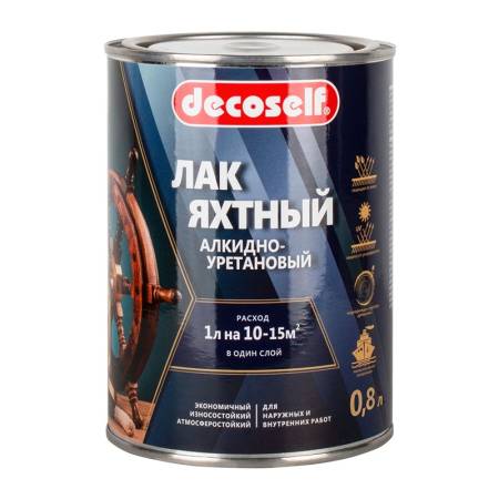 Лак яхтный Pufas Decoself полуматовый (0,8 л). Артикул тов-200136