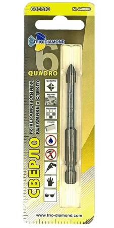 Сверло по керамике и стеклу квадро TRIO-DIAMOND (Трио-Диамонд) 8мм 440008. Артикул 440008