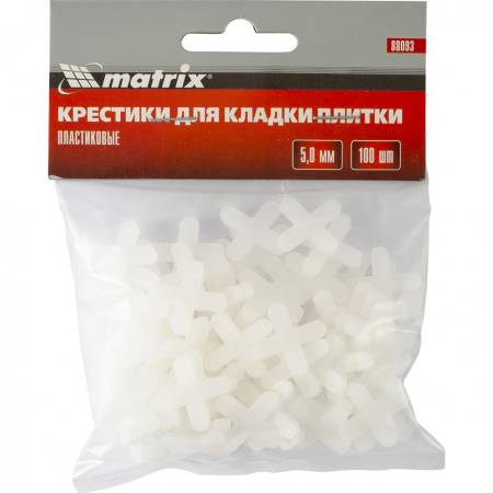Крестики, 5,0 мм, для кладки плитки, 100 шт Matrix 88093. Артикул 88093