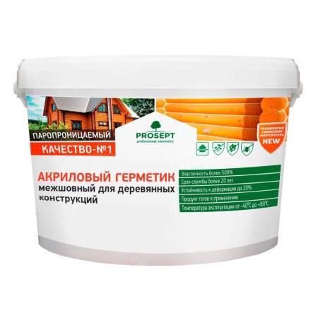 Герметик акриловый PROSEPT ТЕПЛЫЙ ШОВ сосна 15кг. 0024-15с. Артикул 0024-15с