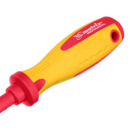 Отвертка Insulated, SL8 x 150 мм, CrMo, до 1000 В, двухкомпонентная рукоятка Matrix Professional 129. Артикул 12922