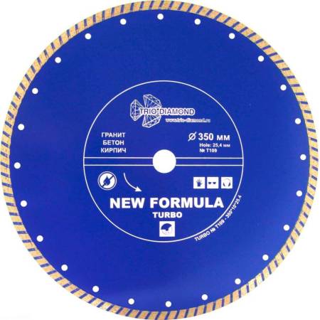 Диск алмазный TRIO-DIAMOND (Трио-Диамонд) отрезной 350*25,4 Турбо T109. Артикул T109