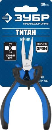 Мини тонкогубцы ЗУБР 120 мм Титан 22170-3_z01. Артикул 22170-3_z01