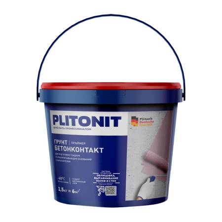 Грунтовка Plitonit БетонКонтакт (1,5 кг). Артикул тов-174025