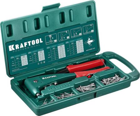 Заклепочник KRAFTOOL X-5F с функцией FIX (удержание заклепки) в кейсе 31173-H6_z01. Артикул 31173-H6_z01