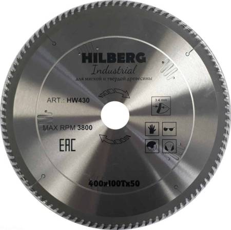 Диск пильный Hilberg Industrial Дерево 400*50*100Т HW430. Артикул HW430