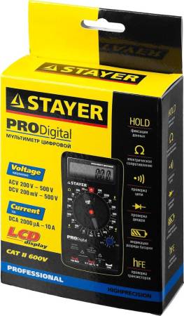 Мультиметр STAYER "PROFESSIONAL" PRO-Digital цифровой 45310. Артикул 45310