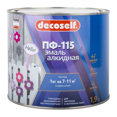 Эмаль Pufas Decoself ПФ-115 зеленая (1,9 кг). Артикул тов-200174
