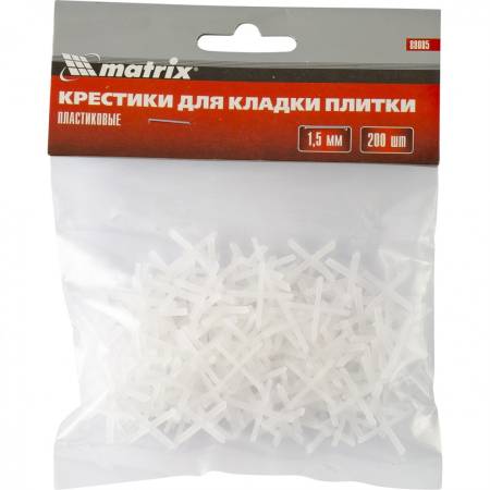 Крестики, 1,5 мм, для кладки плитки, 200 шт Matrix 88085. Артикул 88085