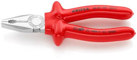 Плоскогубцы комбинированные VDE, 180 мм, хром, KNIPEX KN-0307180. Артикул KN-0307180