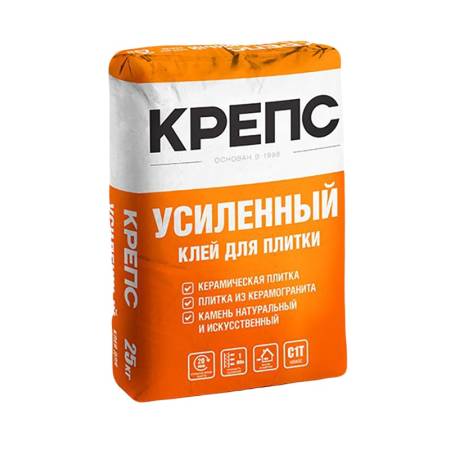 Клей для плитки Крепс Усиленный (25 кг). Артикул тов-008603