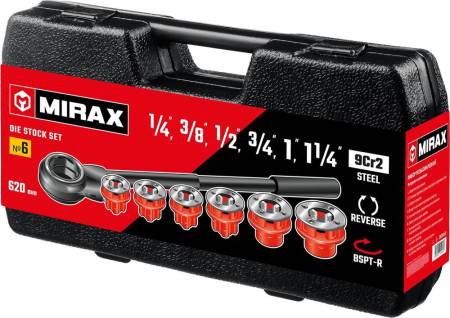 Набор клуппов MIRAX  №6 с трещоткой 28240-H6. Артикул 28240-H6