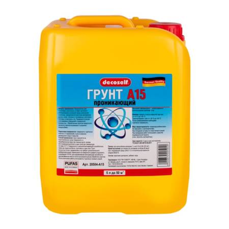 Грунтовка проникающая Pufas Decoself A15 (5 л). Артикул тов-102041