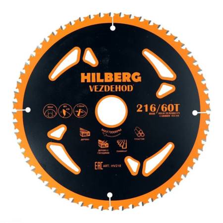 Диск пильный Hilberg Vezdehod 216*30*60Т*7 HV218. Артикул HV218