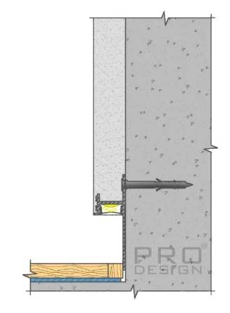 Плинтус теневой алюминиевый скрытого монтажа ProDesign 7209 белый 7209rw. Артикул 7209rw