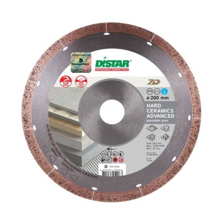 Круг алмазный отрезной 1A1R 200x1,3x10x25,4 Hard ceramics Advanced DiStar 11120349015. Артикул 11120349015