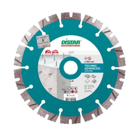 Круг алмазный отрезной 1A1RSS/C3-H 180x2,6/1,8x12x22,23-14 Technic Advanced DiStar 14315347014. Артикул 14315347014