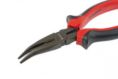 Длинногубцы изогнутые Black Nickel, 180 мм, двухкомпонентные рукоятки Matrix 17460. Артикул 17460