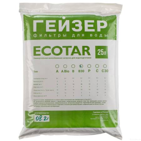 Многокомпонентная загрузка Экотар B30 (25 л) Гейзер 40084. Артикул 40084