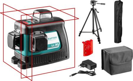 Нивелир лазерный KRAFTOOL LL 3D #3 со штативом ST-160 в коробке 34640-3. Артикул 34640-3