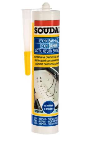 Нейтральный санитарный силикон SOUDAL бесцветный (набор 12шт.) 118311. Артикул 118311_12