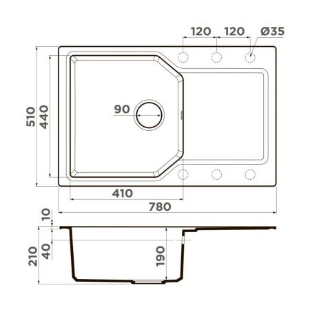 Кухонная мойка Omoikiri Yonaka 78-BE Artgranit/ваниль 4993702. Артикул 4993702