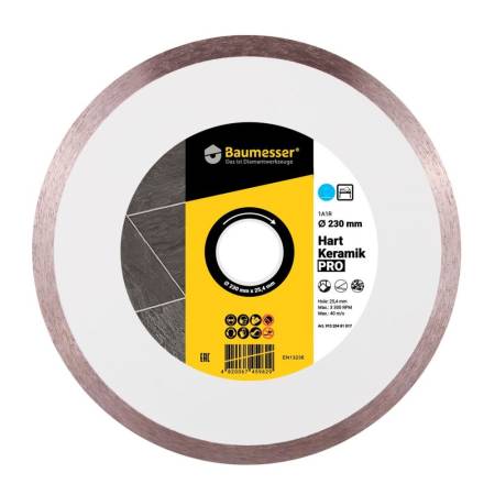 Круг алмазный отрезной 1A1R 230x2.0x8.5x25.4 Baumesser Hart Keramik PRO 91320481017. Артикул 91320481017