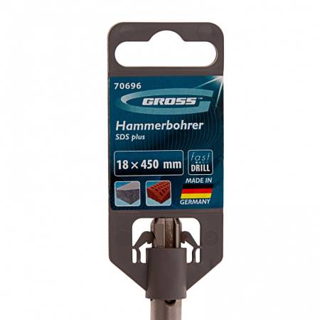 Бур по бетону Pro, 18 х 450 мм, SDS Plus Gross 70696. Артикул 70696