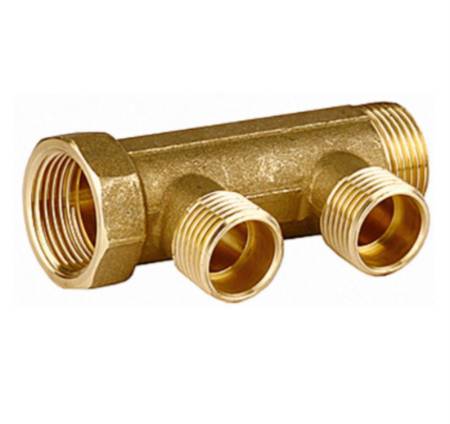 Коллектор GENERAL FITTINGS никелированная латунь вход 3/4" - 3 выхода 1/2" 51045-3/4-1/2-T3. Артикул 51045-3/4-1/2-T3